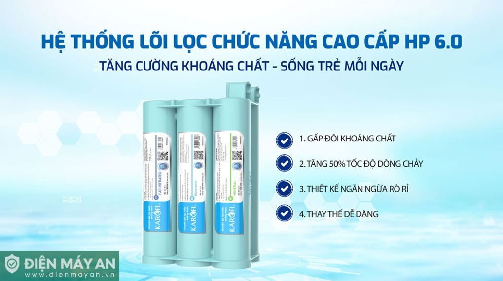 Máy lọc nước RO Karofi KAQ-U50K 10 lõi